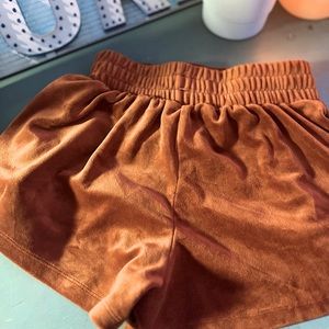Burnt Orange Velvet Shorts